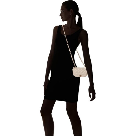 Women's Cream Polyester Willow Adjustable Strap With Chain Belt Crossbody Bag - Picture 6 of 6